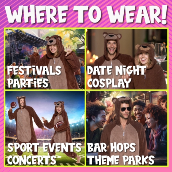 Sherpa Bear Onesie UNISEX Large - Picture 6 of 11